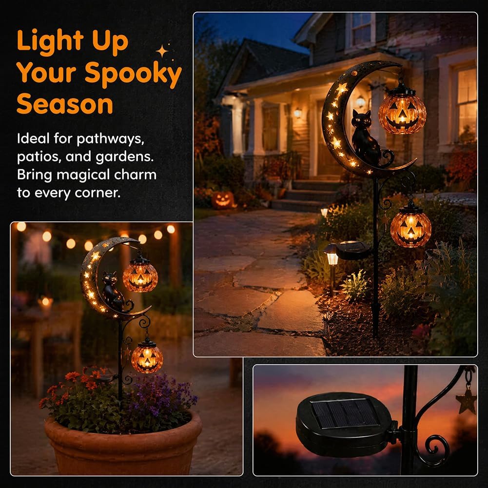 Solar Halloween Zwarte Kat & P - Outdoor Lighting Black recensie en prijs